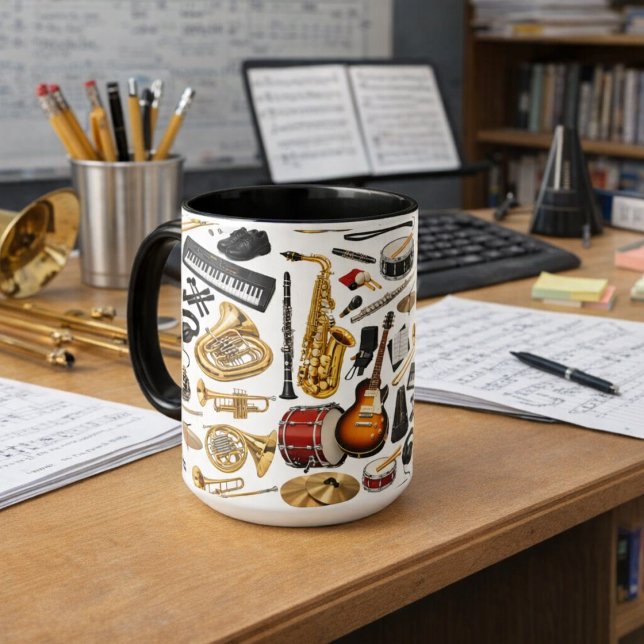 Caneca Colagem de Banda (Criador carregado)