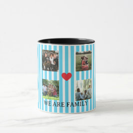 Caneca colagem de famílias listradas a pastel