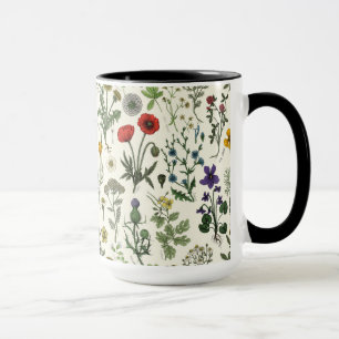 Caneca Colagem de flores silvestres