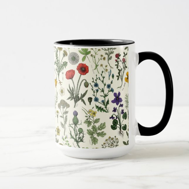 Caneca Colagem de flores silvestres (Direita)