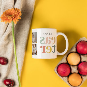 Caneca Colagem De Foto E Páscoa Colorida Presente de fé