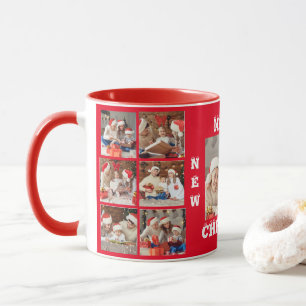 Caneca COLAGEM DE FOTOGRAFIA DO cheio MERRY CHRISTMAS MUG