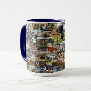 Caneca Colagem de Fotografias com Vida na fazenda,