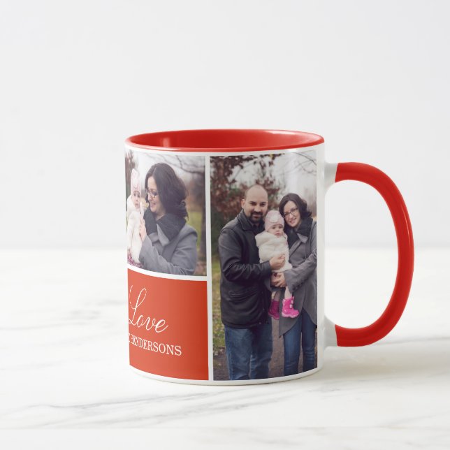 Caneca Colagem de Fotografias do Monograma 4 (Direita)