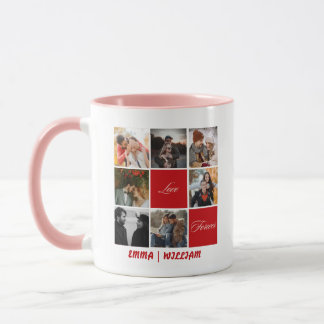 Caneca Colagem de Fotografias Mensagem Personalizada e Mu
