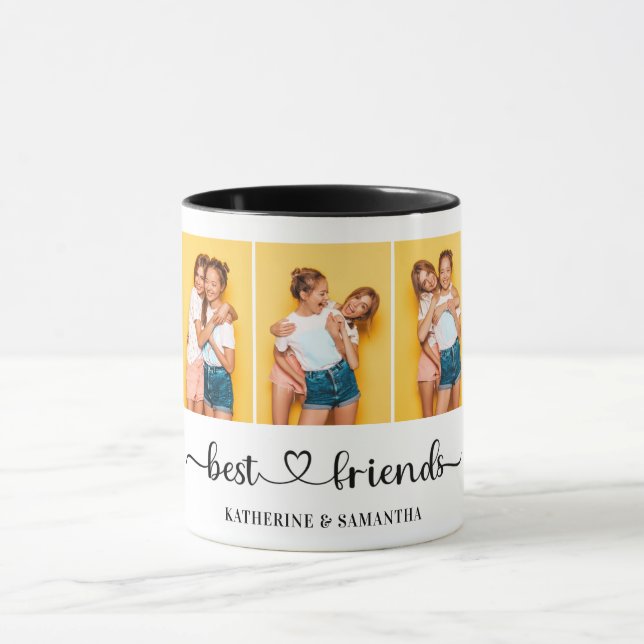 Caneca Colagem de Fotografias Personalizada 3 Melhores Am (Centro)