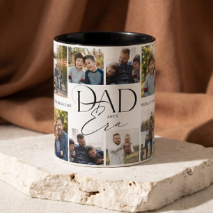 Caneca Colagem de Fotos da Família da Era do Pai Elegante