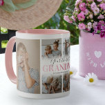 Caneca Colagem de Fotos da Vovó Bonita<br><div class="desc">Caneca de café da avó moderna,  com 6 modelo de colagem de fotos,  a palavra "sua melhor avó" em uma fonte rosa e bonita,  e os nomes dos netos.</div>