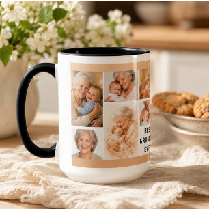 Caneca Colagem de Fotos da Vovó Personalizada   Dia dos A