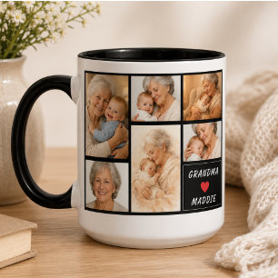 Caneca Colagem de Fotos da Vovó Personalizada Dia dos A