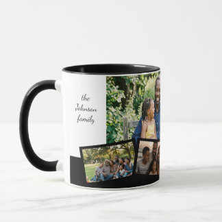 Caneca Colagem de Fotos de Família - Cinco Fotos + Texto