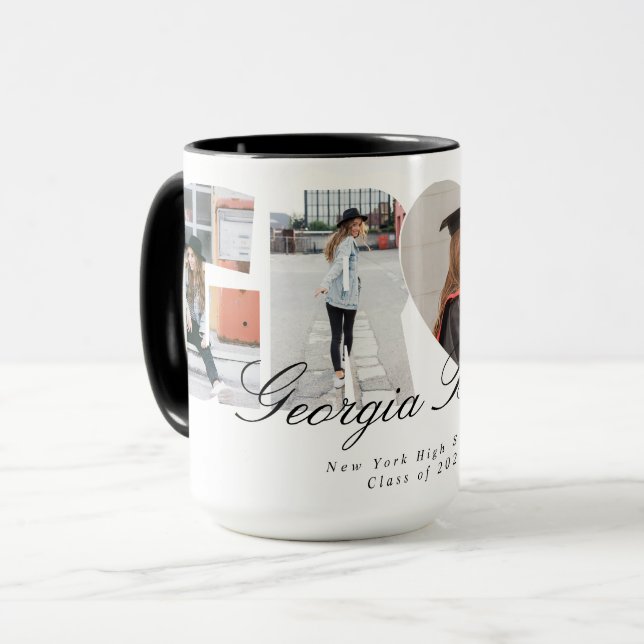 Caneca Colagem de Fotos de Formatura Presente de Formatur (Frente Esquerda)