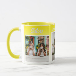 Caneca Colagem de Fotos de Irmãs com Nomes, Melhor Terapi