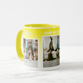 Caneca Colagem de Fotos de Irmãs com Nomes, Melhor Terapi