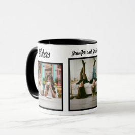 Caneca Colagem de Fotos de Irmãs com Nomes, Melhor Terapi