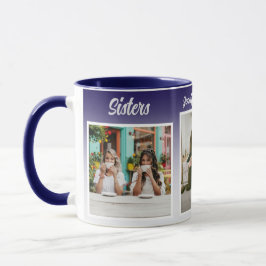 Caneca Colagem de Fotos de Irmãs com Nomes, Melhor Terapi
