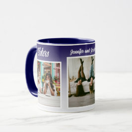 Caneca Colagem de Fotos de Irmãs com Nomes, Melhor Terapi