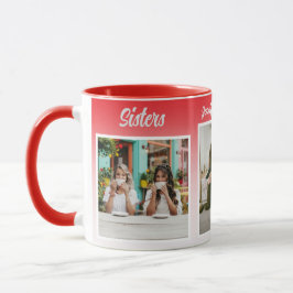 Caneca Colagem de Fotos de Irmãs com Nomes, Melhor Terapi