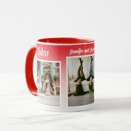 Caneca Colagem de Fotos de Irmãs com Nomes, Melhor Terapi