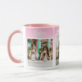Caneca Colagem de Fotos de Irmãs com Nomes, Melhor Terapi