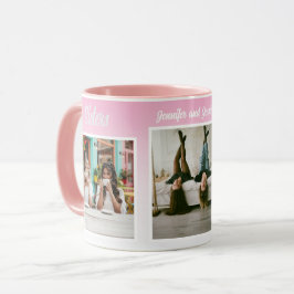 Caneca Colagem de Fotos de Irmãs com Nomes, Melhor Terapi