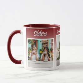 Caneca Colagem de Fotos de Irmãs com Nomes, Melhor Terapi