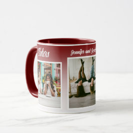 Caneca Colagem de Fotos de Irmãs com Nomes, Melhor Terapi