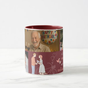 Caneca Colagem de Fotos de Memórias Doces Dia dos Namorad