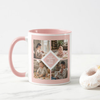 Caneca Colagem de Fotos do Primeiro Dia das Mães Floral R