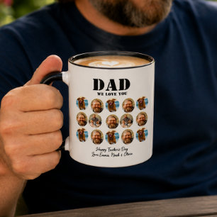 Caneca Colagem de fotos engraçada para o Dia dos Pais
