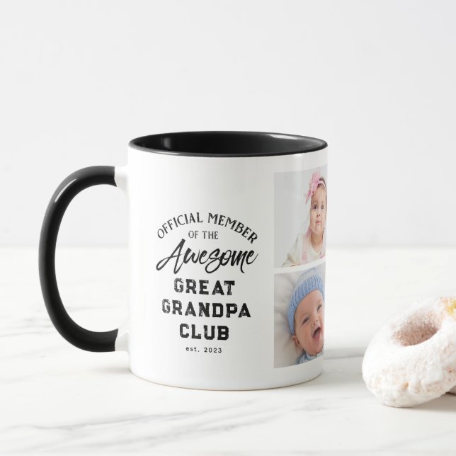 Caneca Colagem de Fotos Incrível Bisavô Maravilhoso (Com Donut)