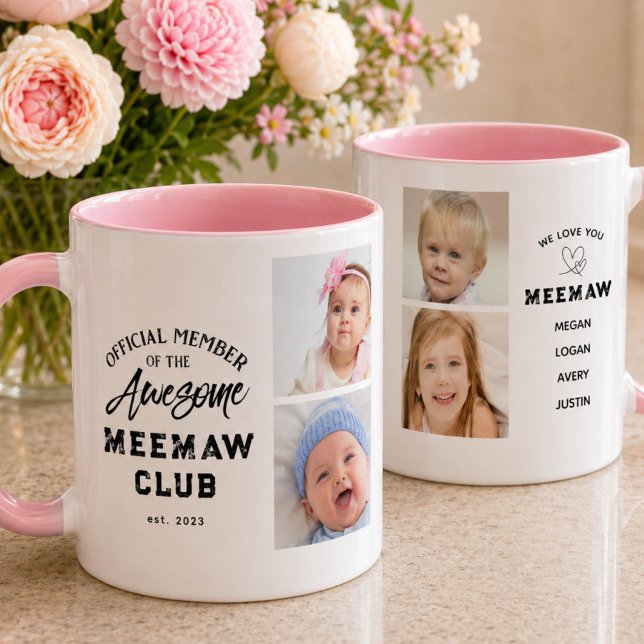 Caneca Colagem de Fotos Incrível MEEMAW (Criador carregado)