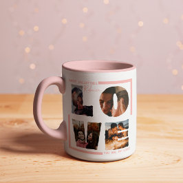Caneca Colagem de Fotos Personalizada "AMOR" Moderna Beau