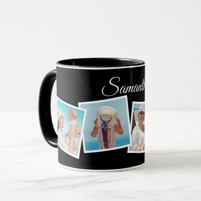Caneca Colagem de Fotos Personalizada de 4 Intos Invisíve (Frente Esquerda)
