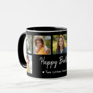 Caneca Colagem de Fotos Personalizada Feliz Aniversário 7