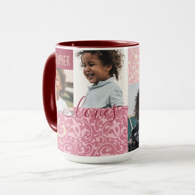 Caneca Colagem De Fotos Personalizada Para Ela (Frente Esquerda)