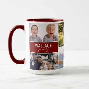 Caneca Colagem de Fotos Personalizadas de Reunião de Famí