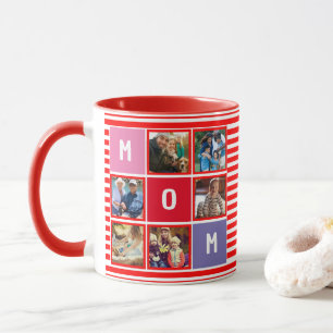 Caneca Colagem de Fotos Personalizadas do Dia das Mães Mo