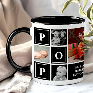 Caneca Colagem de Fotos Personalizadas Preto Pop Nós Te A