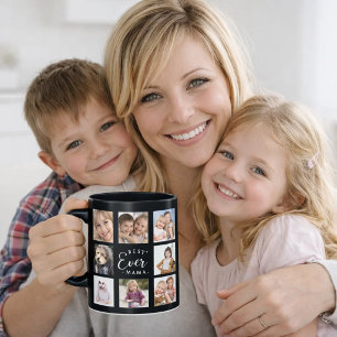 Caneca Colagem de fotos preto e branco da mãe