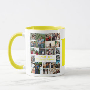 Caneca Colagem de Fotos Simples Lembrança de Monograma