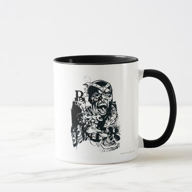Caneca Colagem de Mão Negra e Crânio (Direita)