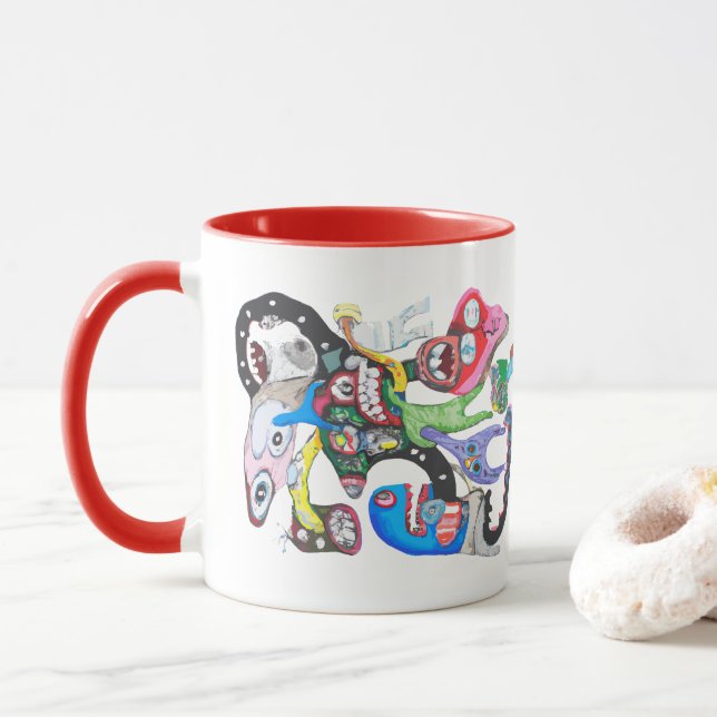 Caneca Colagem de monstros (Com Donut)