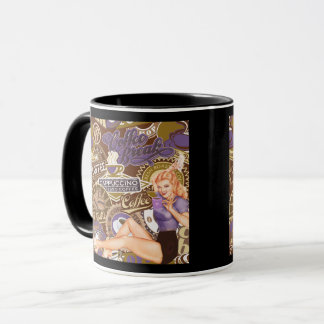 Caneca Colagem de pausa para café de garota pinup estilo