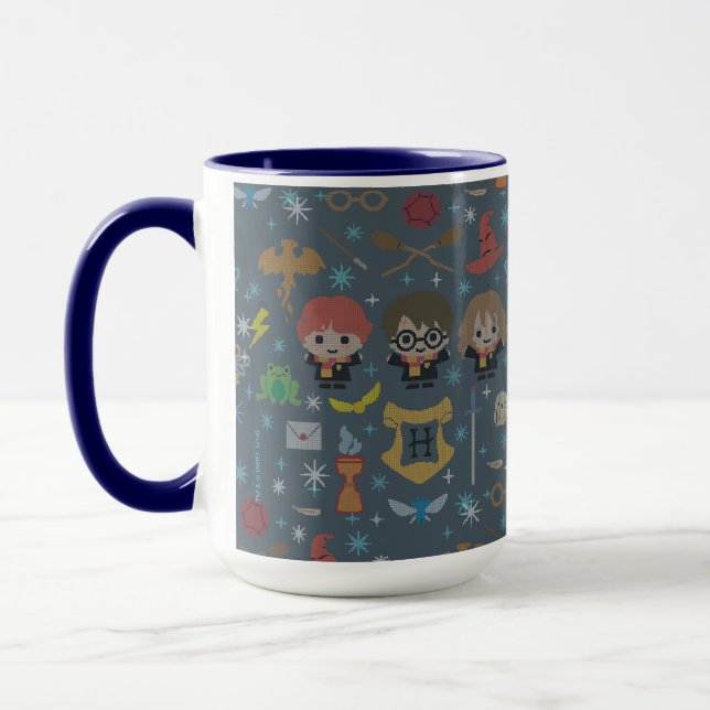 Caneca Colagem de ponto cruz do Harry Potter Cartoon (Esquerda)