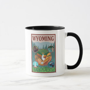 Caneca Colagem de WyomingWyoming