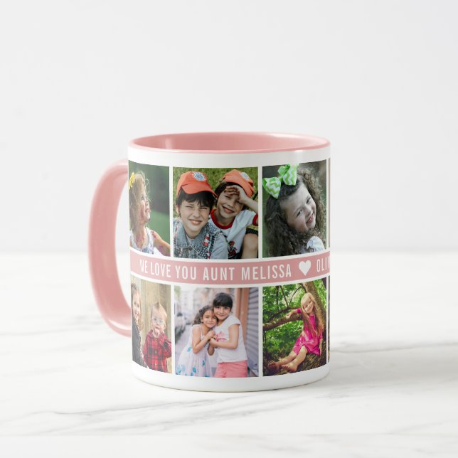Caneca Colagem Personalizada De 10 Fotografias Que Te Amo (Frente Esquerda)
