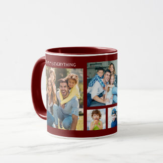 Caneca Colagem Personalizada de 5 Fotos Nome da Família M