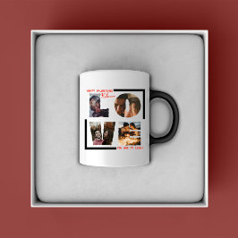 Caneca Colagem personalizada de fotos "AMOR" em preto mod
