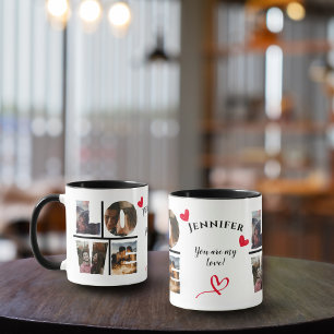 Caneca Colagem Personalizada de Fotos do AMOR I Um Estilo